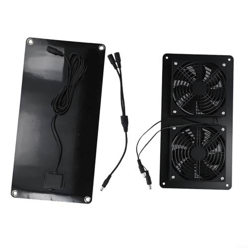 JGmotorfi Ventilador de escape de panel solar de 30 W y 12 V, ventilador de escape portátil, para invernadero de gallinero al aire libre, impermeable IP65, carga rápida