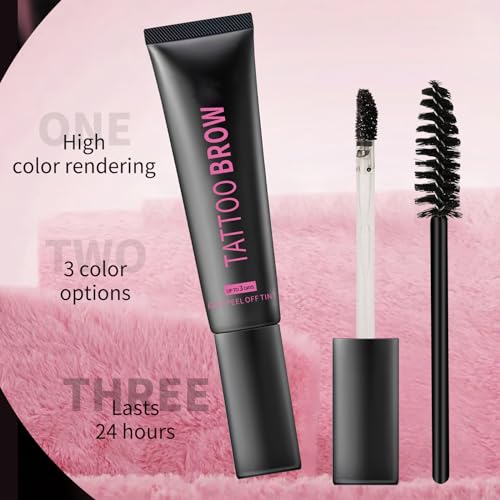 Kit de Tinte para Cejas,Gel de Fijador de Cejas Waterproof Antimanchas Estereotipado con 3 Reutilizable Plantillas de Cejas,Tinte Cejas Permanente Color Natural Efecto Duración de 3 Días-Marrón Oscuro - imagen 5