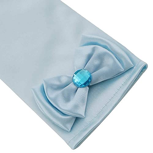 Vicloon Prinzessin Kostüme Eisprinzessin Set of 9, ELSA Handschuhe, Pfirsichherz Krone, Zauberstab, Halskette, Ring, Ohrring.(Blau)