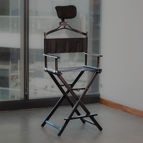 Review de Tocador silla los 7 más buscados. 37 seraphiel Silla De Director Plegable Profesional con Reposacabezas Extraíble Y Soporte para Pies Silla para Maquillaje, Tocador, Playa Y Camping De Lujo, Portátil Ergonómica,...