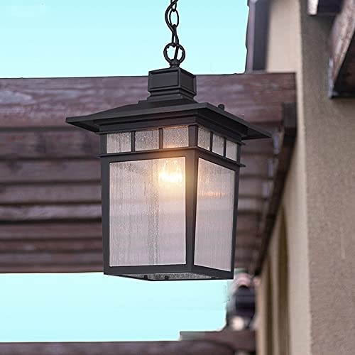 Plafonnier suspendu extérieur étanche luminaire noir de terrasse