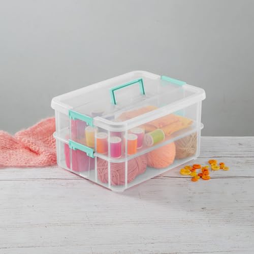 Sterilite Stack & Carry 2-Layer Handle Storage Box with Lids, 4-Pack - image 7