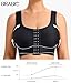 BRABIC Compression Bra Post Surgery - Mastectomy Bras for Women Front Closure with Removable Breast Support Band (Black,Medium)