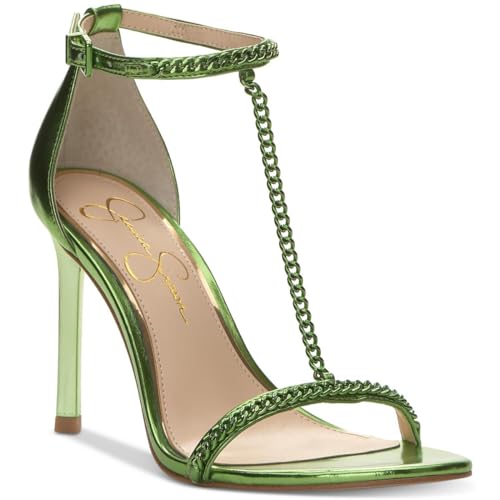 Jessica Simpson Women's Qiven T-Strap High Heel Heeled Sandal, Green, 5
