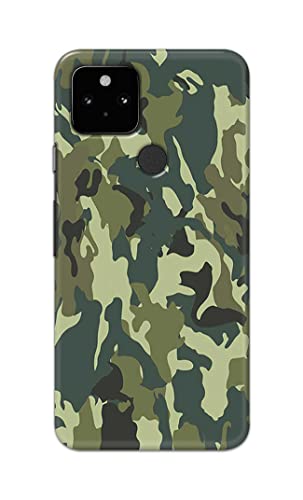 Image of PRINTFIDAA Printed Hard Back Cover Case for Google Pixel 5 Back Cover (Green Army Camouflage) -1803