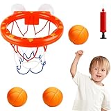 Mini Basketballkorb, 5-teiliges Set mit Basketballkorb, 3 Bällen und Luftpumpe, Mini Basketbalkorb fürs Zimmer Ideal für Kinderzimmer, Badezimmer und Büro, Fördert Motorik und Hand-Auge-Koordination