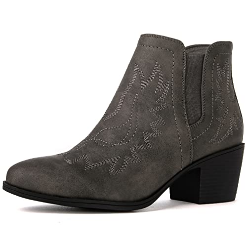Globalwin Womens Pull-On Ankle Western Cowboy Boot, 21Yy01 Grey2, Size 8.5 (Gw-W21Yy01-Grey2-Sz-8.5) #TOP14