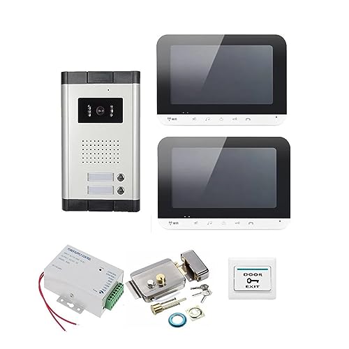 WAFOHSR Videoportero Monitor LCD De 7 Pulgadas WiFi Inalámbrico Teléfono Timbre Intercomunicador Kit For 2/3 Unidades Apartamento Audio Bidireccional(V70MG-620-1V2-lock)