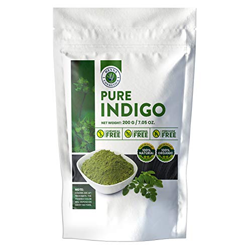 100% Pure Indigo Powder, Hair Dye, Indigo/Black, To Use With Henna Color | 200 Grams (7 Oz)