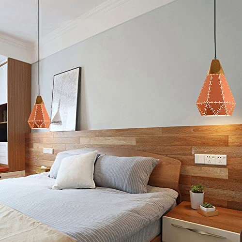Lampe suspendue en fer diamant lustre industriel noir