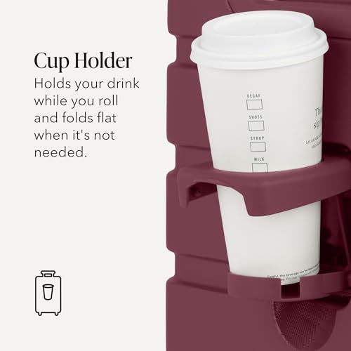 Image of SWISSGEAR Signature Hardside Expandable Carry-On Spinner Luggage, ABS Construction, TSA-Friendly Lock, and Built-In Cupholder, Merlot, 19-Inch