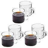 Tasses à transparentes : matériaux sélectionnés : la tasse à expresso est en verre à haute teneur en borosilicate et ne se brise pas facilement, garantissant une utilisation .