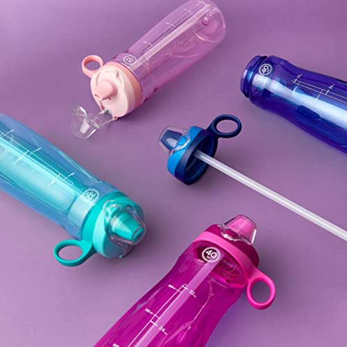 Image of Pogo Plastic Water Bottle with Chug Lid and Carry Handle, Reusable, BPA Free, Dishwasher Safe, Perfect for Travel, School, Outdoors, and Gym, 18oz 32oz 40oz 64oz