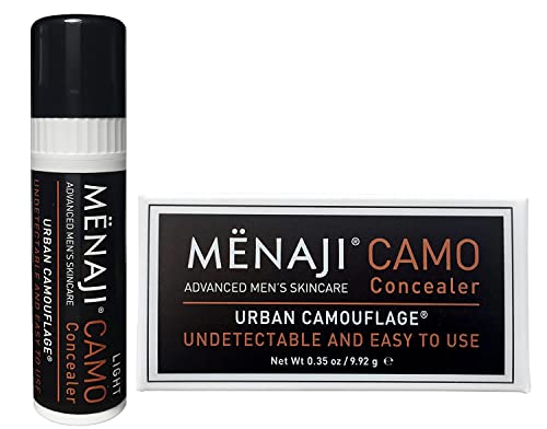 MËNAJI URBAN CAMOUFLAGE® Concealer Stick for Men - Skin Foundation Concealer for Dark Circles, Acne, Under Eye - Corrector - Mens Cosmetics - Light - 0.35oz