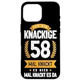 私は58 歳 ここもあちこちもギシギシ 面白いバースデーシャツ スマホケース iPhone 16 Pro Max 用