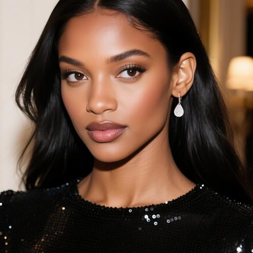 Sterling Silver Dangle Earrings for Women Trendy 14k Gold Dangle Drop Earrings Teardrop Hammered Leverback Earings for Women Jewelry Gifts2