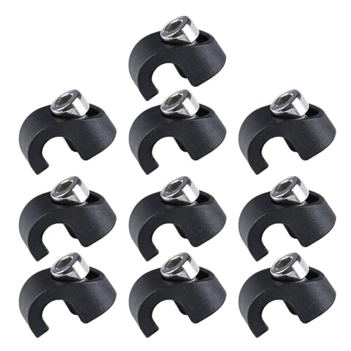 GRABAGECAN 10 Pcs Bike Fork Brake Hose Guides Bicycles Fork Brake Cable Housing Clamps CShaped Fixed Buckles Cable Hose Clamp