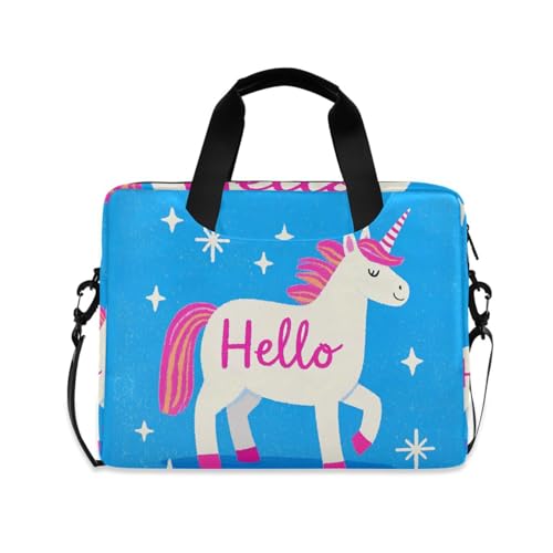 Estuche con cremallera para laptop 15.6 pulg blanco unicornio miniatura 1