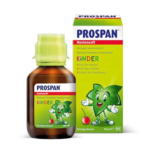 Prospan Hustensaft (100ml) für Babys* & Kinder zuckerfrei mit Kirsch-Geschmack lindert Husten & bekämpft die Symptome gut verträglich mit 4-fach Kraft gegen Husten & Bronchitis