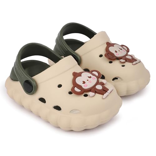 Image of GLJ Monkey Design Kids Clog Shoes - Comfortable Indoor and Outdoor Sandals for Boys & Girls 3150