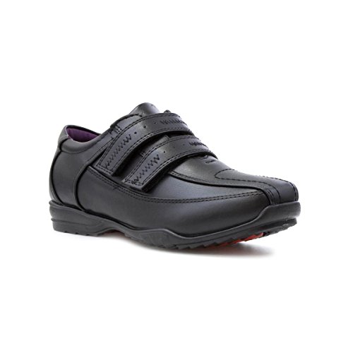 Us Brass - Zapato escolar para niños con cierre al tacto negro