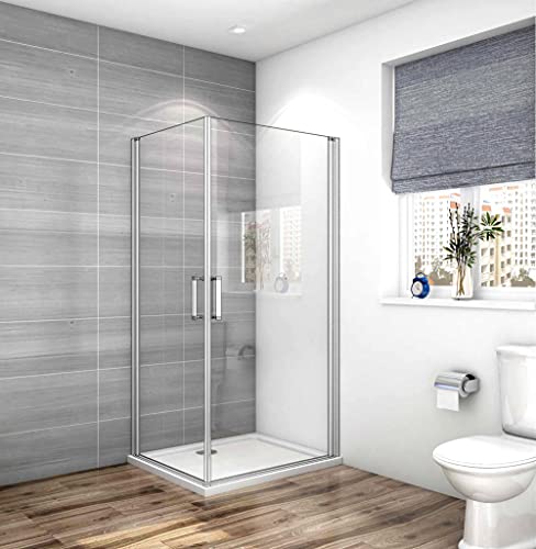 Acezanble Duschkabine 100x80cm Duschabtrennung Eckeinstieg Duschtür Dusche mit 5mm ESG Sicherheitsklarglas H185cm