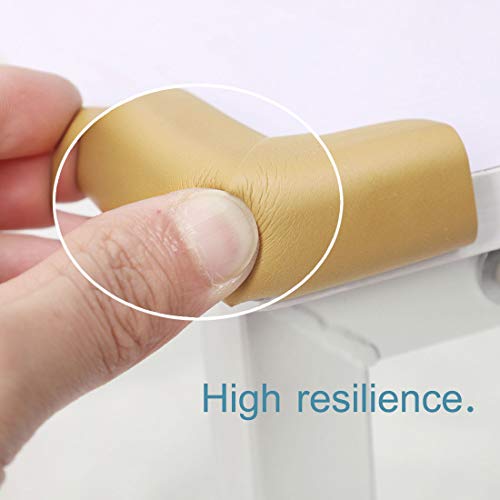 Image of uxcell 2pcs Foam Furniture Desks Edge Cover Pads Protectors Corner Cushions Bumpers Guards Light Brown