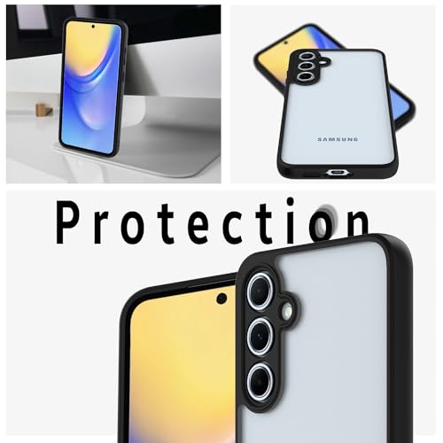 Image of KAPAVER Hybrid Series Back Cover Case Compatible with Galaxy A15 (PC+TPU) (Black)