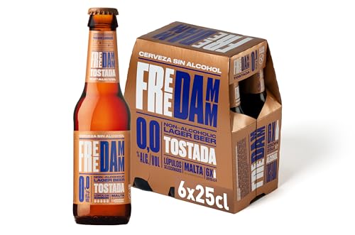 Free Damm - Cerveza sin alcohol 0.0, tostada, 6 x