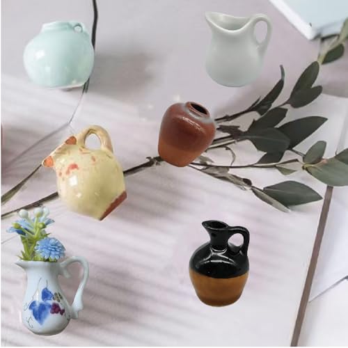 Imanes de cerámica mini jarrón 8 piezas para refrigerador miniatura 6