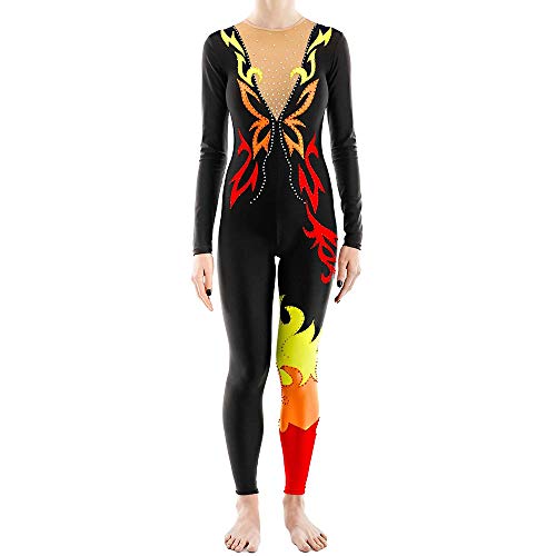 Leotardos de Gimnasia rítmica Maillots de Gimnasia artística Maillot de competición de Entrenamiento de Manga Larga de Alta Elasticidad para niñas Estilo y tamaño Personalizados,Negro,170