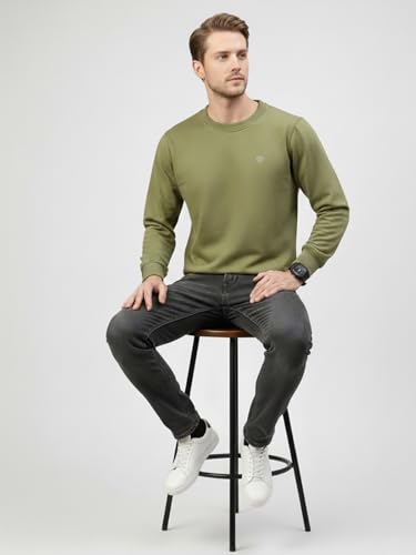 Image of Lux Cozi Men's Cotton Blend Casual Crew Neck Sweatshirt with Stay Warm Treatment ||Sweatshirts for Men