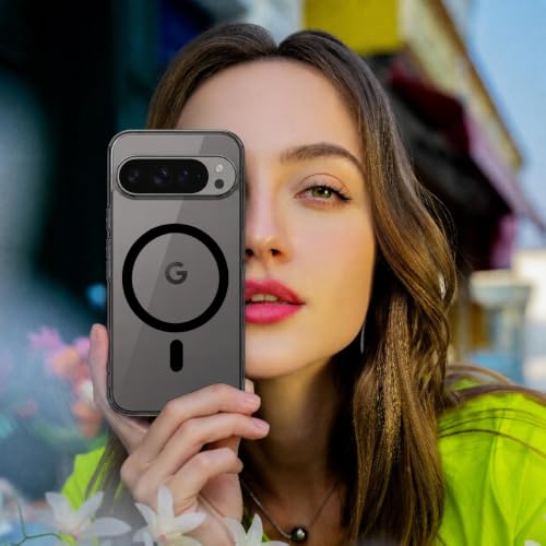 Image of Elzzi Anti Scratch Semi Translucent Cover for Google Pixel 10 Pro Case, Premium PC + TPU Magnetic Phone Cases Drop Proof, Compatible with Magsafe Slim Never Yellowing Shockproof