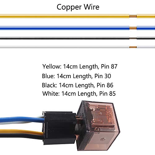 Esupport Car Universal Transparent Relay 12V 80A Spst 4Pin Switch Wire Socket Plug Harness Kit Pack Of 5 #TOP3