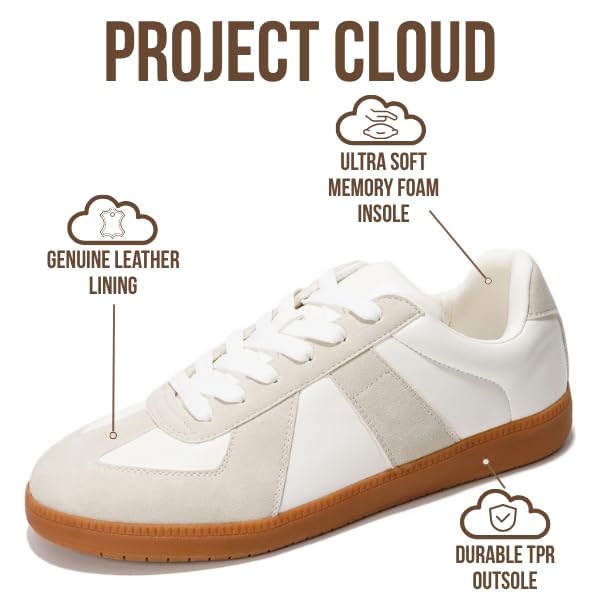 Project Cloud Leather Sneakers for Men Shoes - Memory Foam Insole