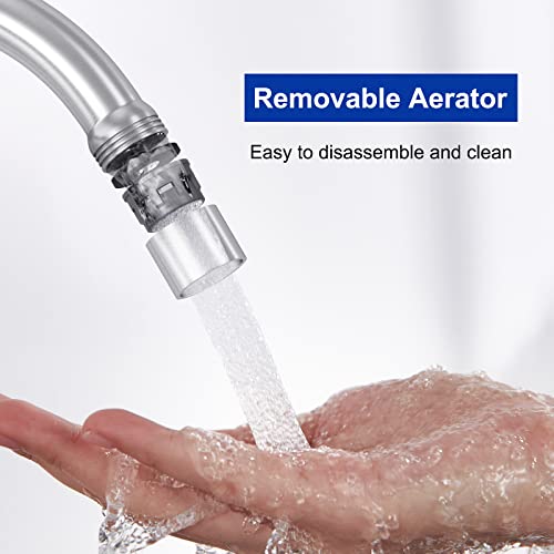 CECIPA Kaltwasserhahn Küche, Wasserhahn Küche nur Kaltwasser mit Muttern aus Edelstahl 304 Plattendicke bis zu 4cm, Wasserhahn Kaltwasser mit 60cm AnschlussschlauchX1, Küchenarmatur für Küche&Garten