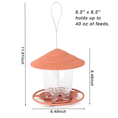 Soujoy 2 Pack Wild Bird Feeder, Outside Squirrel Proof Bird Feeder, Hanging Wild Bird Feeder With Round Shaped Roof, 2 Lbs Capacity Heavy Seed Feeder For Garden Yard Decoration #TOP1
