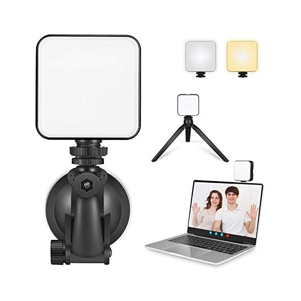 Karrong Videokonferenz Licht Beleuchtung Set mit Stativ USB C 2000mAh Akku, LED Videoleuchte Wiederaufladbar mit für…