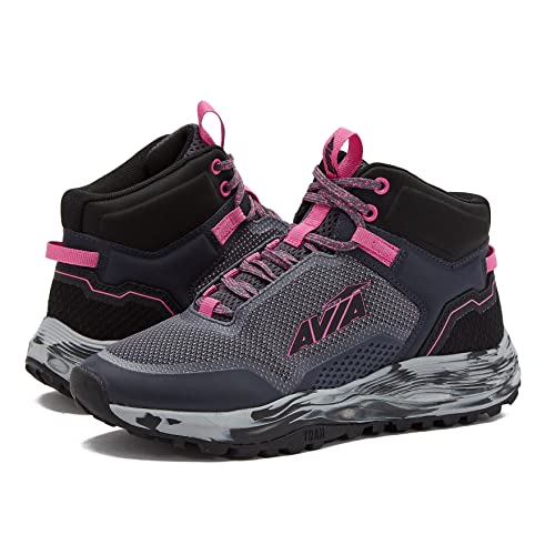 Avia Grit Sport Women’s Hiking Boots, Mid Top Ankle Trail Shoes for All Weather