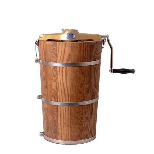 Lehman's Manual Ice Cream Maker - Make Your Own Homemade Ice Cream, Hand Crank with Stainless Steel Can and Oak Tub, 8 Quart Capacity