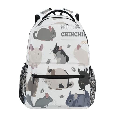 Chinchilla Pet Boys Girls Kids School Backpacks Bookbag, Elementary School Bag Travel Backpack Daypack