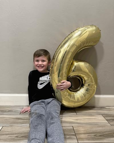 Image of Light Gold Number 4 Balloon 40 Inch, 4th Birthday Party Decorations, Giant 4 Foil Balloon for Party Supplies