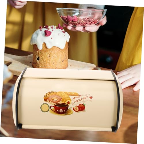 Caja de pan dorada con tapa hermética que optimiza espacio en cocinas 8