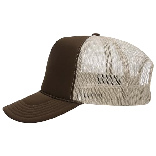 Image of OTTO Polyester Foam Front 5 Panel High Crown Mesh Back Trucker Hats in 97, Bulk, Wholesale