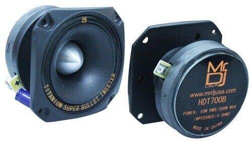 Mr. Dj HDT700B 3.5-Inch Titanium Bullet High Compression Tweeter