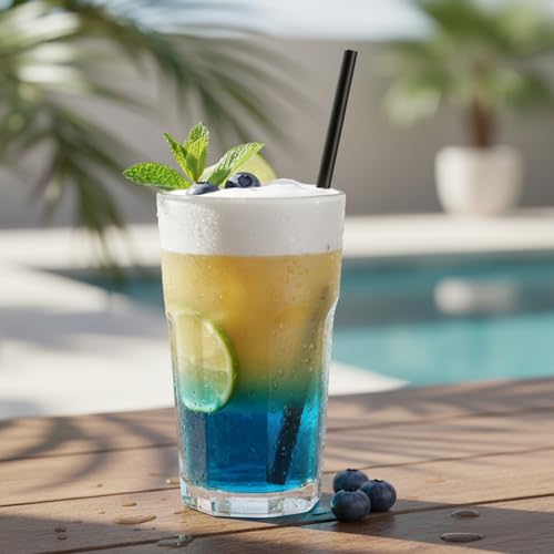 Image of Tomnk 300pcs Straws Disposable, 8.25 Inches Plastic Straws, Plastic Drinking Straws for Tumblers and Ice Coffee