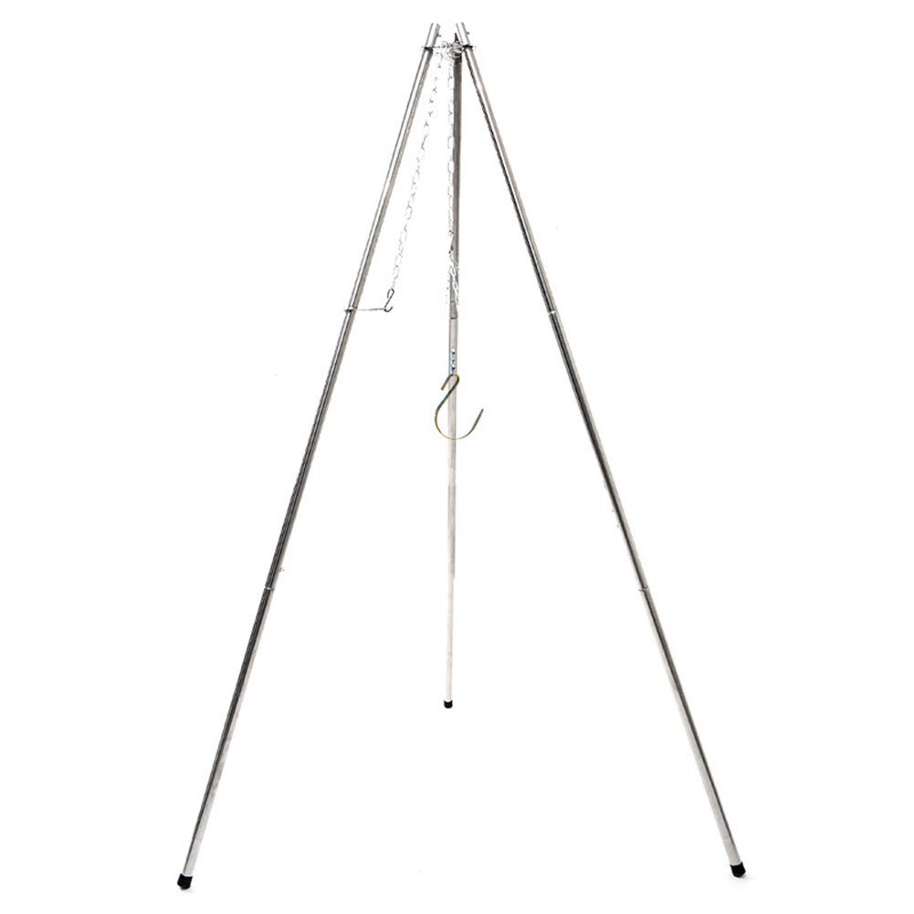 GYH-CHU BBQ Grill Tripod Outdoor Camping Campfire Holder Camp Picnic Cooking Pot Tool 57 * 37.4 inch