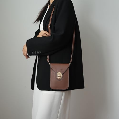 MKF Collection Small Crossbody Cell Phone Case for Women Fashion Turn Lock, Movil phone Bag Adjust Shoulder Strap by Mia K4