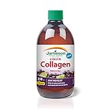 Jamieson Liquid Collagen Elderberry Lime Flavour, with 1,200 mg of Hydrolyzed Collagen, Provides Joint Pain Relief. Non-GMO, Gluten-Free, No Artificial Colours or Flavours, 350 mL, Proudly Canadian