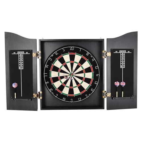 Classic Dartboard Cabinet Wall-Mounted Dartboard Storage Cabinet 40.15 * 21.25inch Dart Boards Set with Scoreboard and 6 Darts for Home Bar Club Office